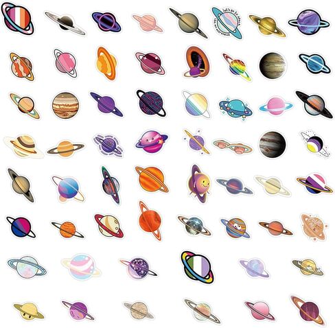 Space Astronaut Stickers Pack 60PCS, Cute Waterbottle Stickers Gifts for Kids Boys Teens Glueewee Waterproof Vinyl Stickers for Water Bottles Laptop Scrapbook Journal in Saudi Arabia