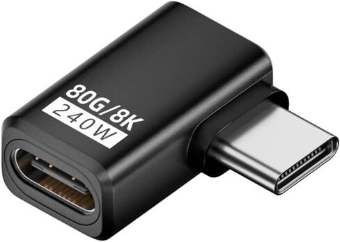 CY Adapter USB5.0 80Gbps Male to Female Extension Adapter Left Right Angled with 240W 16K 8K 5K Compatible with USB4.0 Thunderbolt3/4/5 in Saudi Arabia