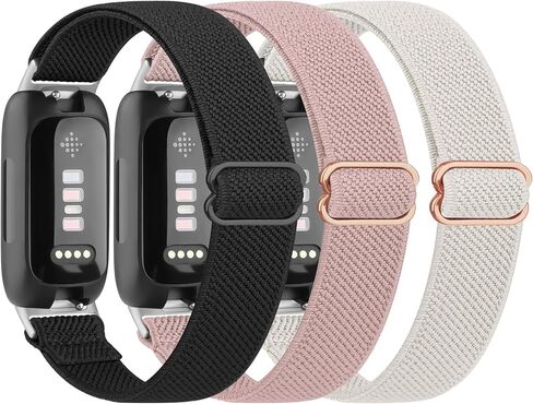 3-Pack Elastic Bands for Fitbit Inspire 3 / Inspire 2 / Inspire/Inspire HR Bands Women Men, Soft Loop Stretchy Straps Replacement Wristband for Fitbit Inspire Fitness Tracker in Kuwait