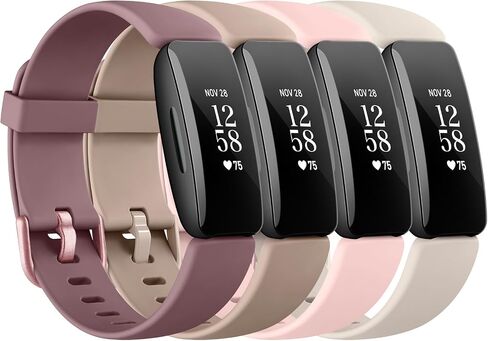 4 Pack Bands Compatible with Fitbit Inspire 2 Bands for Women Men, Adjustable Replacement Sport Wristbands Straps for Fitbit Inspire 2 / Ace 3 in Kuwait