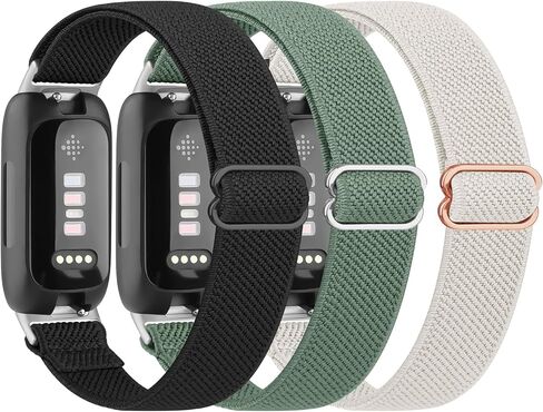 فرق مرنة من 3 عبوات لـ Fitbit Inspire 3 / Inspire 2 / Inspire / Inspire Hr Bands Women Men ، Looop Loop Stretty Straps Bresponding for Fitbit Inspire Fitness Tracker in Saudi Arabia