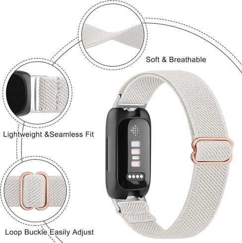 فرق مرنة من 3 عبوات لـ Fitbit Inspire 3 / Inspire 2 / Inspire / Inspire Hr Bands Women Men ، Looop Loop Stretty Straps Bresponding for Fitbit Inspire Fitness Tracker in Saudi Arabia