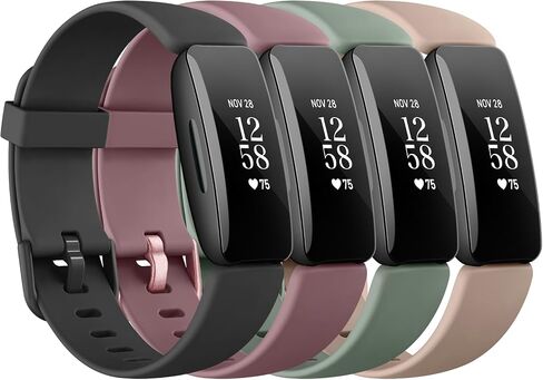 4 Pack Bands Compatible with Fitbit Inspire 2 Bands for Women Men, Adjustable Replacement Sport Wristbands Straps for Fitbit Inspire 2 / Ace 3 in Kuwait