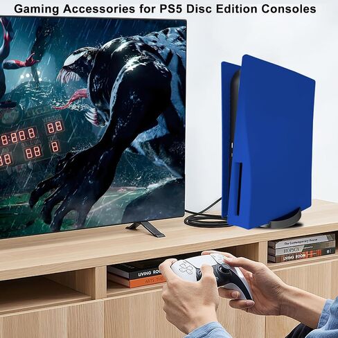 Replacement Shell Skin for PS5 Console, arVin Face Plates Cover Case for PS5, ABS Hard Shockproof Anti-Scratch Dustproof Protective Skins Faceplates Accessories for PlayStation 5 Disc Edition –Blue in Saudi Arabia
