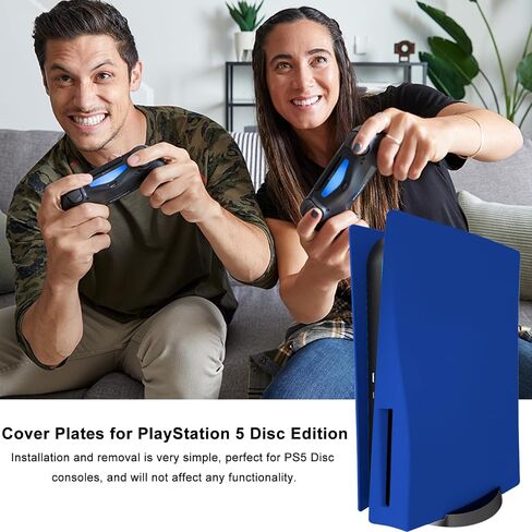 Replacement Shell Skin for PS5 Console, arVin Face Plates Cover Case for PS5, ABS Hard Shockproof Anti-Scratch Dustproof Protective Skins Faceplates Accessories for PlayStation 5 Disc Edition –Blue in Saudi Arabia