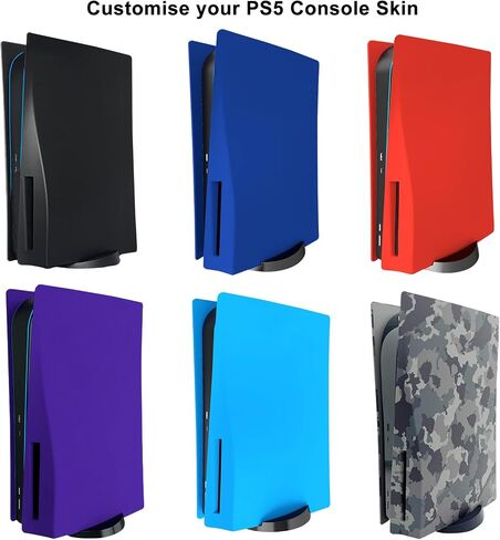 Replacement Shell Skin for PS5 Console, arVin Face Plates Cover Case for PS5, ABS Hard Shockproof Anti-Scratch Dustproof Protective Skins Faceplates Accessories for PlayStation 5 Disc Edition –Blue in Saudi Arabia