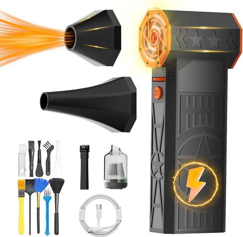 Electric Air Duster-260000rpm Compressed Air Duster Supports Reverse Charging,Continuously Variable Speed Adjustment Dust Blower for Computer, Keyboard, House, Outdoor and Car in Saudi Arabia
