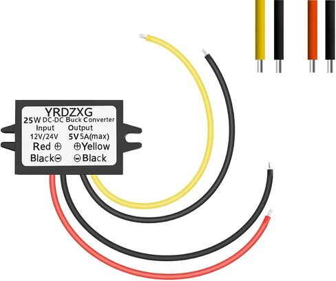 yrdzxg12v 5a 60w 24v إلى محول طاقة خطوة إلى 12 فولت ، ومحول خطوة بخطوة ، ووحدة مخفضة صغيرة ، ووحدة DC المقاومة للماء لأنظمة السيارات والسيارات in Kuwait