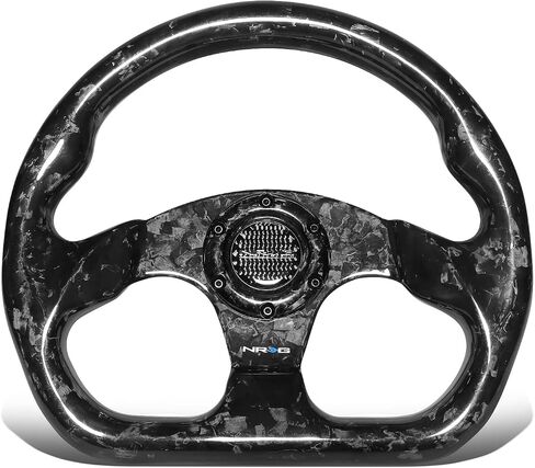 NRG Innovations عجلة القيادة NRG-ST-009CF-MB - عجلة قيادة من ألياف الكربون باللون الأسود غير اللامع مقاس 320 مم من الأسفل المسطح in Saudi Arabia