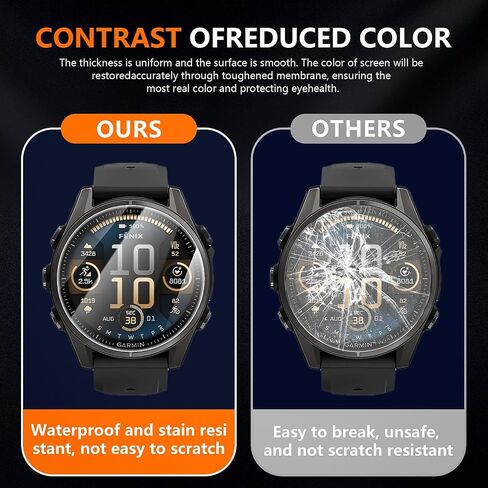 Suoman 3+2 Pack for Garmin Fenix 8 (AMOLED) 43mm Screen Protector + Charger Port, [Anti-Scratch] 2.5D 9H Hardness Tempered Glass Screen Protective Film in Saudi Arabia