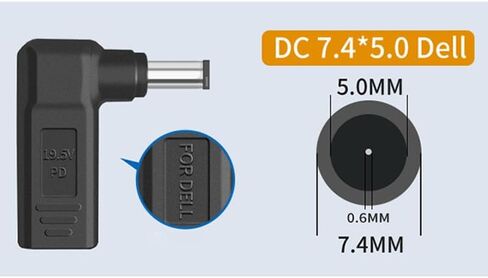 DC Barrel Adapter 100W 5.5x2.1mm to USB C ، 5.5x2.1mm Adapter Adapter Adapter Support 5V 12V 19V 20V Made for LED ، مروحة صغيرة ، شمسية قابلة للطي ، أجهزة الكمبيوتر المحمولة المحمولة in Kuwait