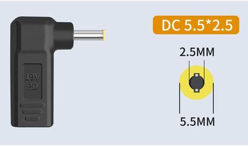 DC Barrel Adapter 100W 5.5x2.1mm to USB C ، 5.5x2.1mm Adapter Adapter Adapter Support 5V 12V 19V 20V Made for LED ، مروحة صغيرة ، شمسية قابلة للطي ، أجهزة الكمبيوتر المحمولة المحمولة in Kuwait