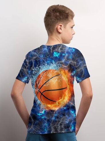 Betecoro 3D Graphic T-Shirt for Boys Girls, Casual Summer Short Sleeve Tops Tee Shirt T Shirt for Teen Youth 6-16 Years in Saudi Arabia