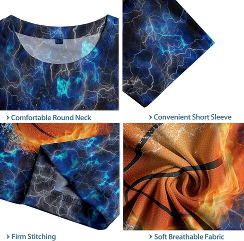Betecoro 3D Graphic T-Shirt for Boys Girls, Casual Summer Short Sleeve Tops Tee Shirt T Shirt for Teen Youth 6-16 Years in Saudi Arabia