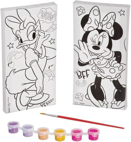 Marvel Avengers Color Your Own Canvas- 2 Canvases (8" x 4" ), 1 Brush, 6 Vivid Paints - Perfect Creative Gift for Kids & Fans - 1 Set in Saudi Arabia