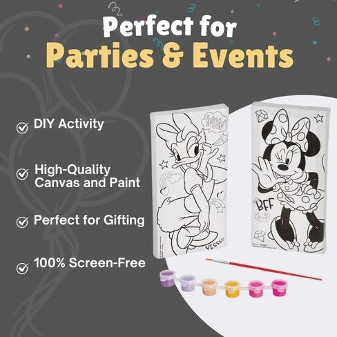 Marvel Avengers Color Your Own Canvas- 2 Canvases (8" x 4" ), 1 Brush, 6 Vivid Paints - Perfect Creative Gift for Kids & Fans - 1 Set in Saudi Arabia