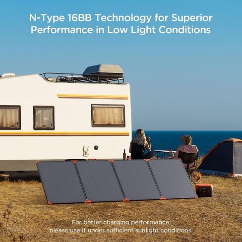 N-Type 16BB 450 Watt Portable Solar Panel,450W 38V Foldable Solar Panel for Power Station with 25% High Efficiency,IP68 Waterproof 4 Adjustable Kickstands for RV Camping Hurricane Blackout in Kuwait