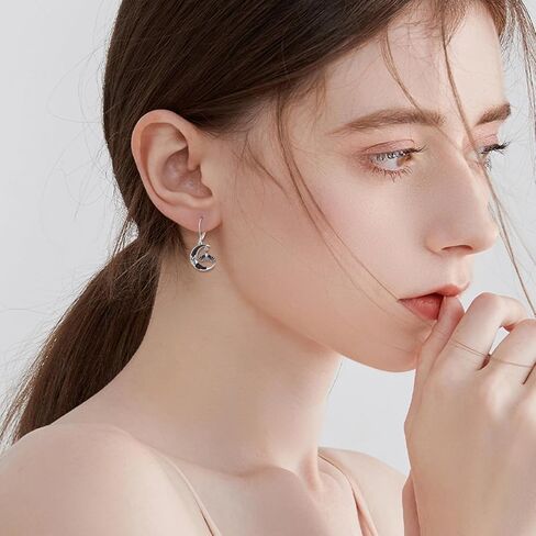 ONEFINITY Raven Crow Earrings 925 Sterling Silver Crescent Moon Crow Witchy Dangle Earrings Halloween Jewelry Gifts for Women in Kuwait