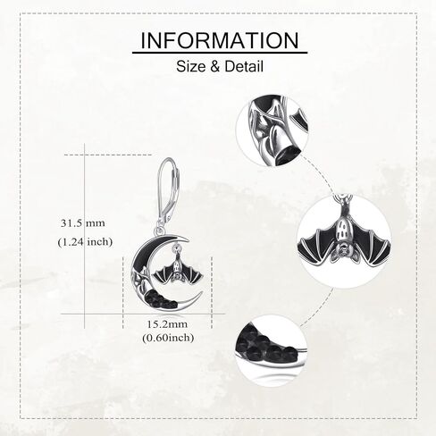 ONEFINITY Raven Crow Earrings 925 Sterling Silver Crescent Moon Crow Witchy Dangle Earrings Halloween Jewelry Gifts for Women in Kuwait