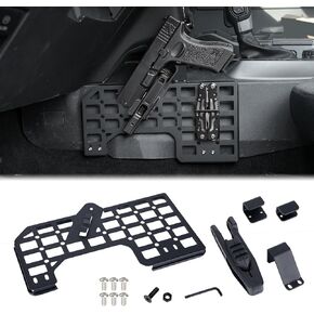 حامل بندقية Maiker مع لوحة Molle متوافقة مع Ford Bronco 2021-2025 ، Polymer Fast Holster ، Center Console Metal Pistol Holster متاح لـ Glock 9mm/SW40/357/G17/G19/P320