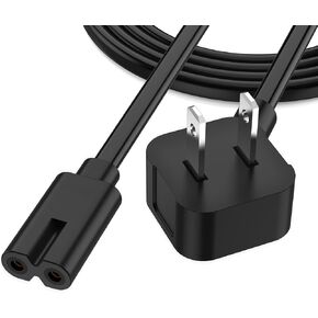 AGVEE 6.6ft Power Cord Compatible with JBL PartyBox 100 110 200 300 310 710 1000 On-The-Go Speaker Soundbar, 90 Degree Angled 18AWG ETL Listed 2-Prong Power Supply Replacemnt Cable, Black