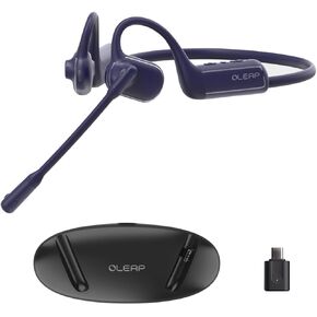 Pilot P200b Pro Open Ear Noise Cancelling Headset Wireless Bluetooth with Charging Stand,50dB ENC Computer Headphones with Mic