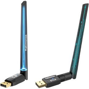 100-150M بليوتوث 5.4 محول للكمبيوتر الشخصي ، هوائي USB اللاسلكي W/ 5DBI لسطح المكتب المحمول Windows 11 10 8.1 7 ، Plug N Play Bluetooth Headset Headset Mouse Mouse Printer