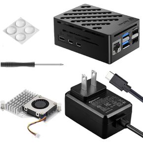 Rastech for Raspberry Pi 5 Kit مع 5.1V5A DC Type-C Powery ، V5 CASTENT ABS