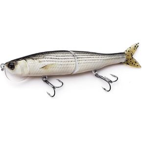 HADORAM Glide Bait with PVC Tail Swimbait Sinking Hard Fishing Lure with Soft Tail Metal Joint Fishing Tackle Set for Bass Trout Shad Perch Pike Musky for Freshwater Saltwater