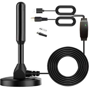 TV Antenna Indoor for Local Channels，Strong Magnetic Base，HD Antenna Up to 75+ Miles Long Range ，HD 4k 1080P TV Digital Antenna Outdoor Channels-16.5ft Long Cables