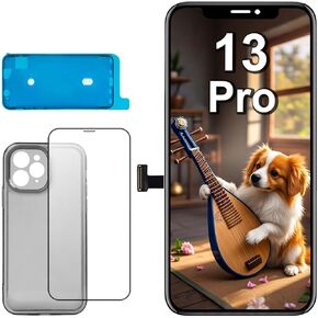 لاستبدال شاشة iPhone 13 Pro 6.1 بوصة ، شاشة LCD شاشة اللمس مجموعة أرقام شاشة مع زجاج مقسّر+ملصق مقاوم للماء+، متوافق مع الطراز A2483 A2636 A2638 A2639 A2640 (بدون أدوات)