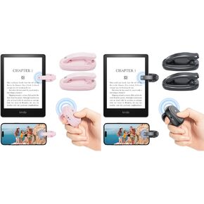 [2 Clips] Page Turner for Kindle Paperwhite: Kindle Remote Page Turner, Finger Ring Kindle Clicker Page Turner for iPad Android Tablets Reading Novels/Comics, Phone Camera Control Triggers