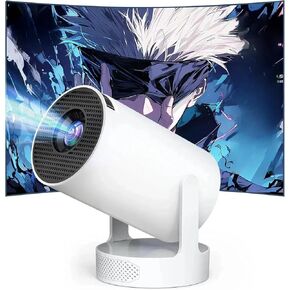 Portable Mini HY300 Pro HiFi Speaker Android TV Projector with WiFi and Bluetooth - 1080P FHD, 2x5W Speaker 360° Stereo Sound, WiFi6, Auto Keystone, Bluetooth 5.4, Compatible with Android/iOS/USB/HDMI