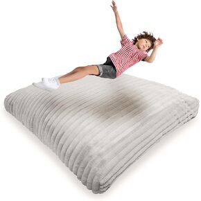 Crash Pad - Sensory Pad with Cover Foam Blocks for Kids and Adults, Ideal Gymnastics Equipment to Jump, Play or Relax - Light Gray 60" X 60"