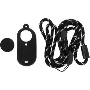 eMagTech 1pc Silicone Protective Case Set Housing Soft Shell Cover Skin Lens Cap Neck Strap Lanyard Accessories Compatible with Insta360 GO 3 Action Camera