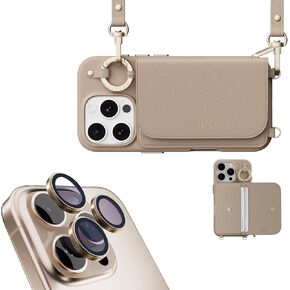 MAGEASY Pouch M Lanyard Case & Lenz Sapphire Lens Protector for iPhone 16 Pro 6.3"