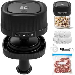 Ziweo Mason Jar Vacuum Kit for Wide Mate and Fatrical Mason الجرار ، وسدادات الفراغ الكهربائية مع فوهة شفط ، و 10 أغطية ، وحقيبة فراغ واحدة ، وتصميم مضغوط وتوقف على السيارات