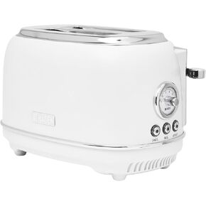 Haden Chelsea 2 Slice Wide Slot Toaster with Adjustable Browning Control, Ivory & Chrome