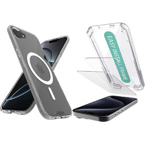 Smartish iPhone 16e MagSafe Case + 2-Pack Tempered Glass Screen Protector Bundle - Gripmunk + Tuff Sheet - Protective Magnetic Case with Screen Protection for Apple iPhone 16e - Clear