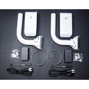 Wireless Bridge Ubiquiti LOCOM5 PRE-CONFIGURED, Bundle of 2 Nanostation LOCO M5 with Poles Included, Point to Point Outdoor WiFi Bridge, Plugh and Play, 5GHz, 150+Mbps, 10+km Range, Network Bridge.