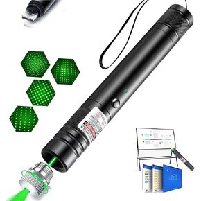 Green Laser Pointer, High Power Laser Pointer, Suitable for Tv/LED/LCD Screen Demonstrations, Outdoor Exploration, and Construction Projects, with USB Charging Option