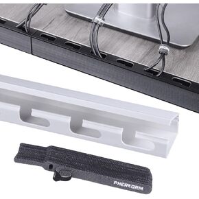 Cable Raceway Kit, PHERKORM Cable Management Under Desk, Integrated Connection Cover Cable Organizer, Cord Organizer for Hiding Computer, TV,Network - 6x15.4inch White
