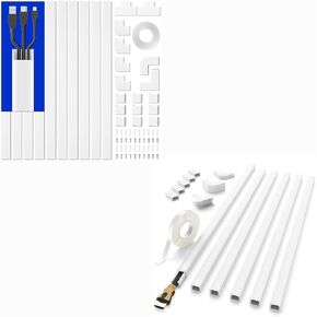 251in (M+S Size) Cord Hider for 2-3 Wires + 94in One-Cord Cord Covers for Wire on Wall