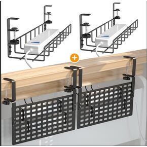 4 Pack Cable Management Under Desk Tray