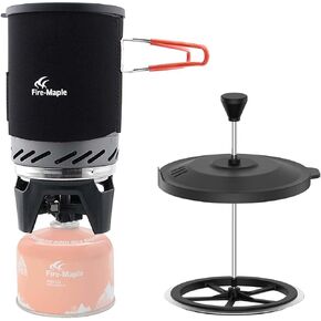 Fire-Maple "Fixed Star 1" Backpacking and Camping Stove System and Firemaple Star French Press Coffee Filte