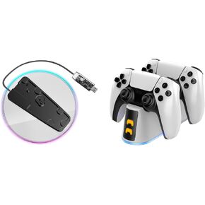 حامل عمودي لشاحن تحكم PS5/PS5 النحيف وشاحن تحكم PS5 سريع الشحن