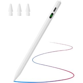 Pencil for Apple, Tilt Sensitivity Palm Rejection, Stylus Pen for iPad A16 11/10/9/8/7/6 Generation, iPad Pro 12.9"/13in/11-inch M4, iPad Air M3/M2/5/4/3, iPad Mini 6/5 Gen Fast Charge (White)