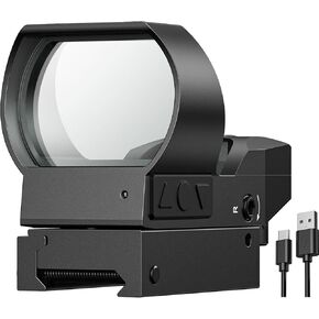 EZshoot Rechargeable Motion Awake Multiple Reticle Red Green Dot Sight, 40mm (1.6") Large Lens Reflex Sight, Red Dot Scope Optics for 20mm Picatinny Rail, Paintball Sights with Absolute Co-Witness