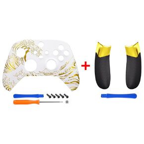 eXtremeRate Custom Shell + Rubberized Grips Replacement Back Panels for Xbox Series X/S Controller - Gold