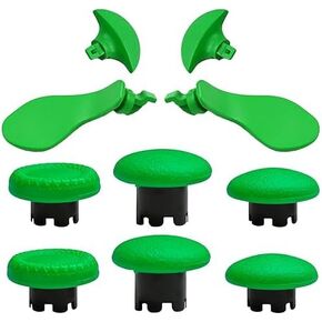 10 in 1 Metal Back Paddles Replacement for PS5 Dualsense Edge Controller,Swappable Thumbsticks Analog Joysticks Kits,Replacement Accessories for PS5 Edge Controller with 4 Paddles,6 Thumbsticks(Green)